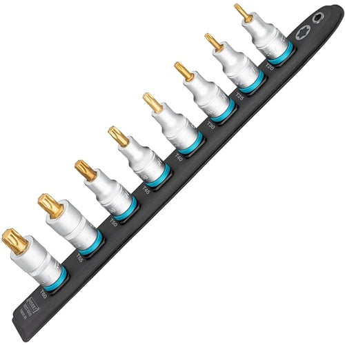 Hazet SmartRail 1/2" Torx 8-Piece Hex Bit Set (Black, T20-T60, Short)
