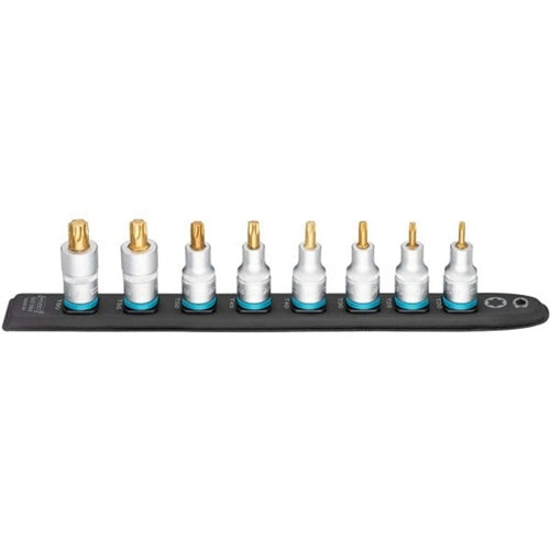 Hazet SmartRail 1/2" Torx 8-Piece Hex Bit Set (Black, T20-T60, Short)
