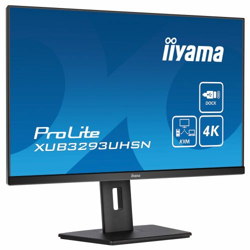 Monitor Iiyama LCD Business XUB3293UHSN-B5 80.1 cm (31.5'), 3840x2160 (4K UHD), IPS, 350cd/m2, 4ms, HDMI, DisplayPort, USB-C 65W, black