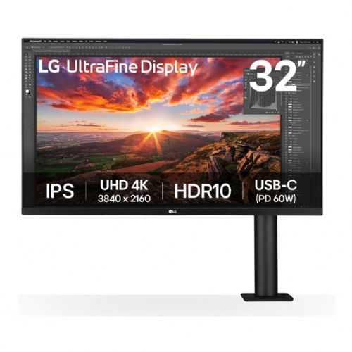 Monitor LG UltraFine Ergo 32UN880K-B 81,3 cm (32"), 3840x2160 (4K UHD), IPS, 350 cd/m2, 5ms, 16:9, HDMI, USB-C 60W, 10W zvočniki,