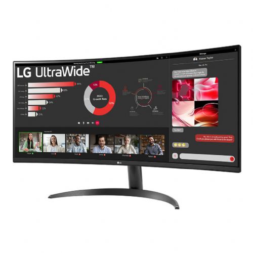 Monitor LG 34WR50QK-B, 86,4 cm (34"), 3440 x 1440 (QHD), VA, 300 cd/m2, 100 Hz, HDR10, 5 ms, 2 x HDMI, DP