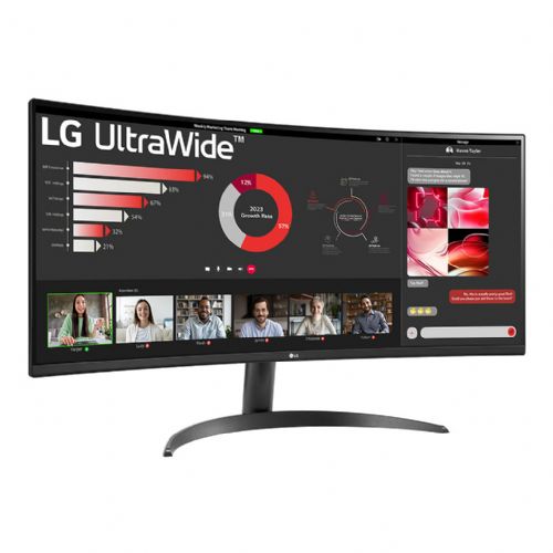 Monitor LG 34WR50QK-B, 86,4 cm (34"), 3440 x 1440 (QHD), VA, 300 cd/m2, 100 Hz, HDR10, 5 ms, 2 x HDMI, DP