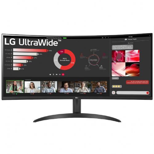 Monitor LG 34WR50QK-B, 86,4 cm (34"), 3440 x 1440 (QHD), VA, 300 cd/m2, 100 Hz, HDR10, 5 ms, 2 x HDMI, DP