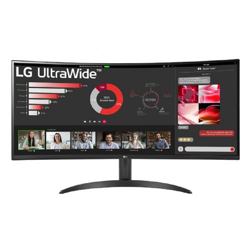 Monitor LG 34WR50QK-B, 86,4 cm (34"), 3440 x 1440 (QHD), VA, 300 cd/m2, 100 Hz, HDR10, 5 ms, 2 x HDMI, DP