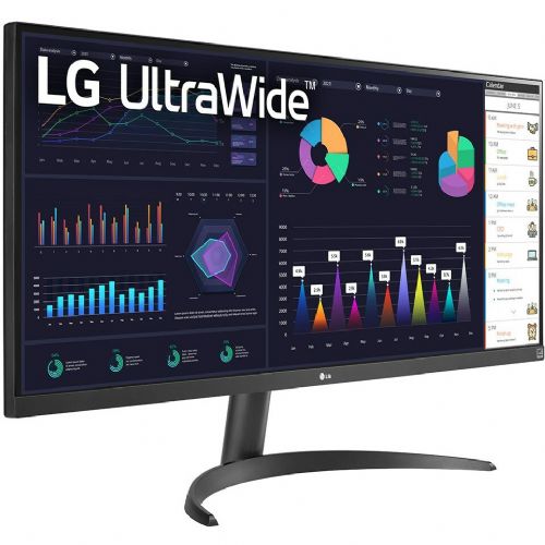 Monitor LG UltraWide 34WQ500-B, 86,36 cm (34"), 2560 x 1080 (QHD), IPS, 400 cd/ m2, 21 : 9, 5 ms, 100 Hz, HDMI, USB-C, črn