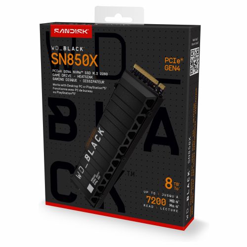 Vgradni SSD disk WD SN850X 8TB M.2 PCIe 4.0 NVMe hladilnik