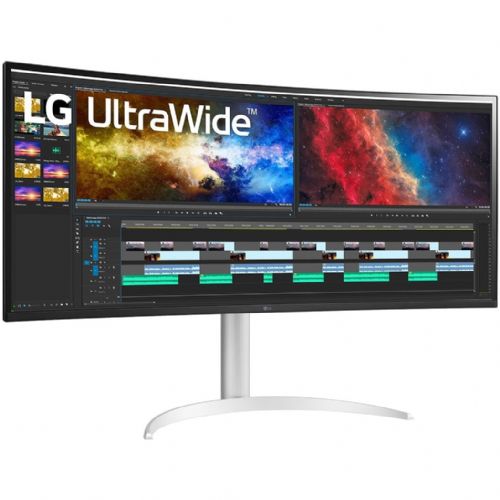 Monitor LG UltraWide 38BQ85C-W 95,25 cm (37,5"), 3840x1600 (WQHD+), IPS, 300cd/m2, 21:9, 5ms, 75Hz, HDMI, DP, USB-C 90W, zvočnik, bel