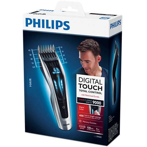Philips HC9450/15 hair clipper, 400 length settings, self-sharpening blades, rechargeable battery