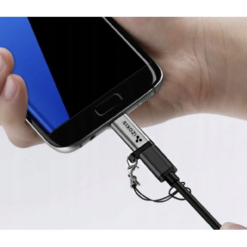 Adapter Izoxis 1410, USB C to Micro USB, USB 2.0, OTG, 480 Mbps, 2.1 A, aluminum