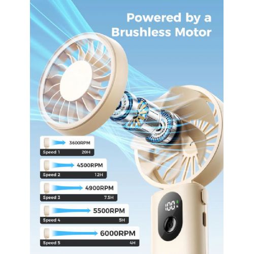 Aecooly Halo 04 Icing portable handheld fan with battery cooling, beige