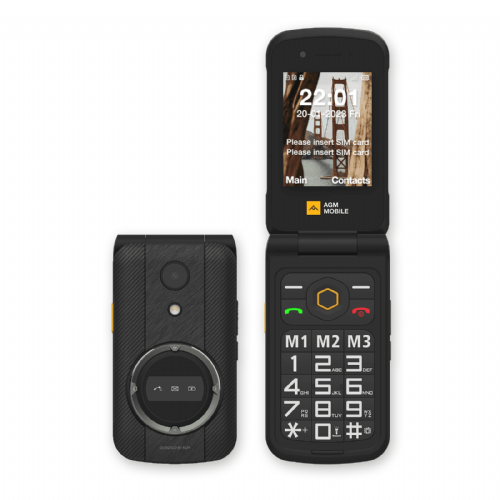 AGM Rugged Flip Phone Flip M8 (4G) DS, IP68/IP69K/MIL-STD-810H, Black (OPEN PACKAGING)