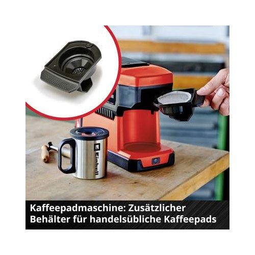 Einhell TE-CF 18 Li-Solo cordless coffee maker, 18V, without battery and charger, red