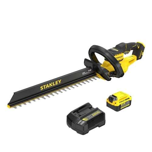 Stanley Cordless Hedge Trimmer (STCHT8255M1-QW), 18 Volt (Black/Yellow, 4.0 Ah Lithium-Ion Battery)