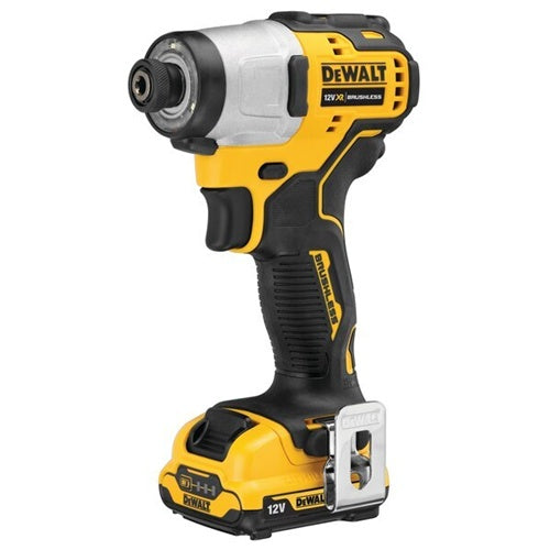 DeWalt DCF801D2 12 V, 1/4" cordless impact driver (yellow/black, 2x 2.0 Ah lithium-ion battery, in T STAK box)
