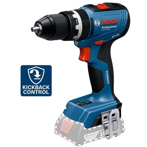 Cordless impact drill Bosch GSB 18V-65 Professional (bare tool), 18 volts (blue, without battery and charger)