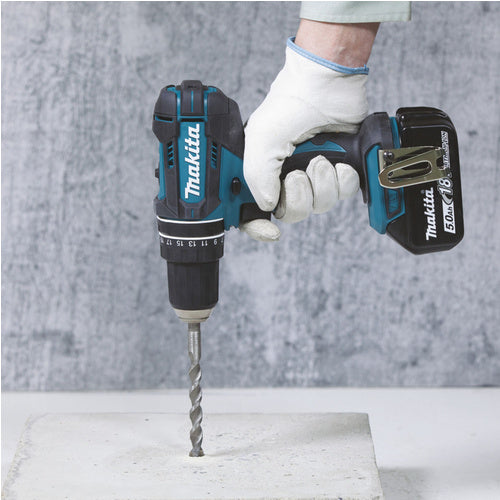 Makita DHP482RFWJ cordless impact drill/driver, 18 volts (white/black, 2x 3.0 Ah lithium-ion batteries, in MAKPAC size 2)