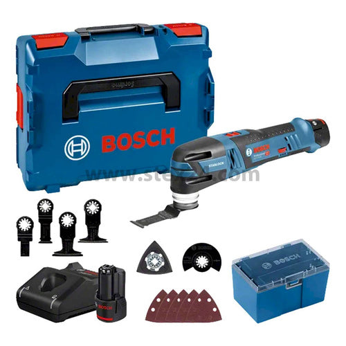 Cordless multi-purpose cutter Bosch GOP 12V-28 Professional 12 V (blue/black, 2x lithium-ion battery 3.0 Ah, in L-BOXX)