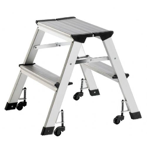 Alco Aluminum ladder with wheels, 2 steps