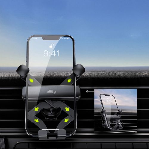 ALLITY ACH-100 car phone holder, universal, 4-point support, 360° rotatable, black