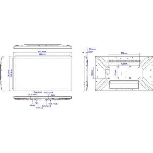 Tablični računalnik za sejne sobe ALLNET PoE 54,6 cm (21,5") z RK3399 Android 11 4GB/16GB Pro-Series. Wifi AC