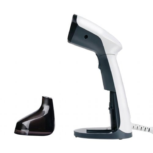 ALPINA GARMENT STEAMER steam iron, electric, for clothes, 1500W power, 170ml water tank, LED indicator, foldable design, 25x13x10.6cm, black and white