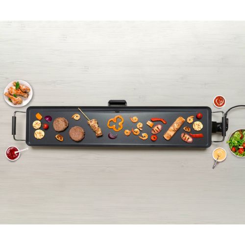 Electric grill plate ALPINA Teppanyaki GRILL, steel, aluminum, power 2000W, adjustable temperature, 100x22cm