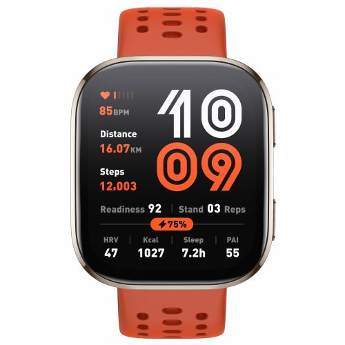 Pametna ura Amazfit Bip 6 46 mm AMOLED zaslon, GPS, merilnik srčnega utripa, 5 ATM, rdeča