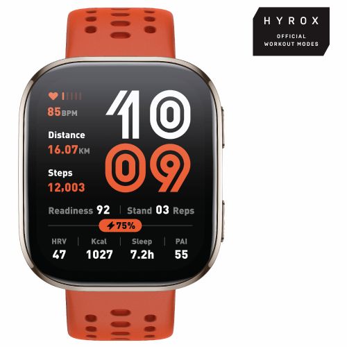Pametna ura Amazfit Bip 6 46 mm AMOLED zaslon, GPS, merilnik srčnega utripa, 5 ATM, rdeča