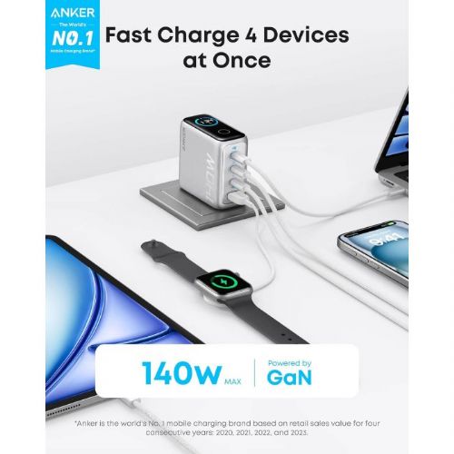 Anker 140W laptop charger, gray