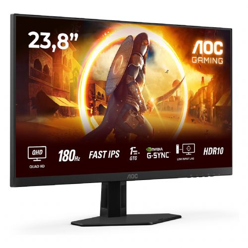 Monitor AOC Q24G4RE 60,5 cm (23,8"), 2560x1440 (QHD), IPS, 300 cd/m2, 1ms, 16:09 2xHDMI+DP IPS črno-rdeč