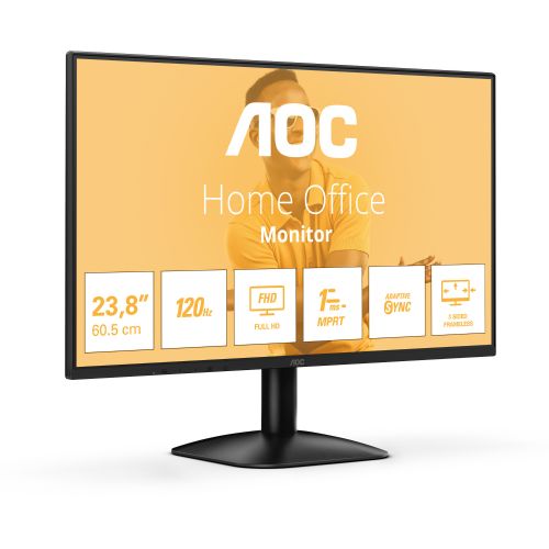 Monitor AOC 24B31H 60,5 cm (23,8"), 1920x1080 (FHD), IPS, 300cd/m2, 1ms, 16:09 HDMI+D-Sub IPS črne barve