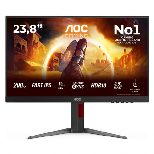 Monitror AOC 24G4HA 60,5 cm (23,8"), 1920x1080 (FHD), IPS, 300 cd/m2, 1ms, 16:09 2xHDMI+DP črno/rdeče barve