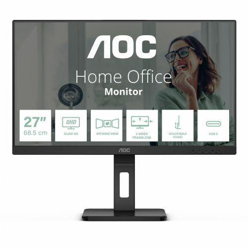 Monitor AOC Q27P3CV 68,6 cm (27"), 2560x1440 (QHD), IPS, 350 cd/m2, 16:09 HDMI+DP+USB-C IPS črna maloprodaja