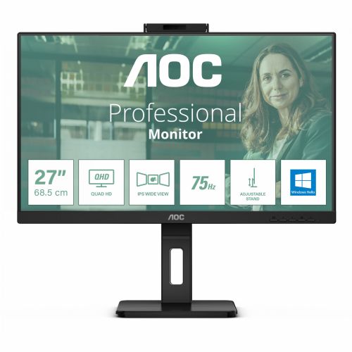 Monitor AOC Q27P3CW 68,6 cm (27"), 2560x1440 (QHD), 16:09 HDMI+DP+USB-C IPS spletna kamera v maloprodaji