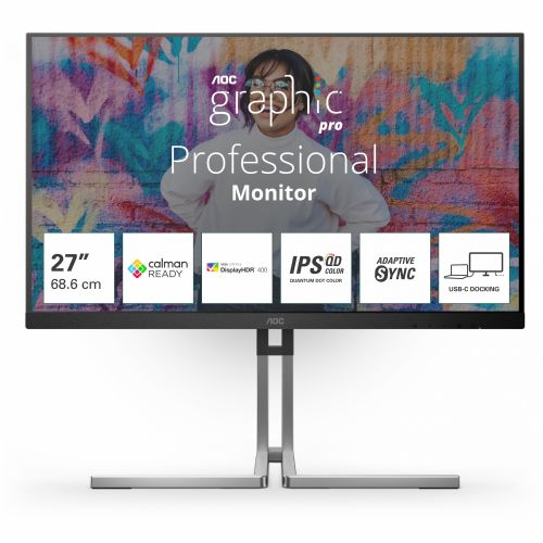 Monitor AOC Q27U3CV 68,6 cm (27"), 16:09 HDMI+DP+USB-C IPS črna