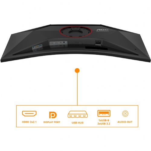 Monitor AOC CU34G4Z 86,36 cm (34''), 3440x1440 (WQHD), VA, 450cd/m2, 1 ms 2 x HDMI DP USB črna/rdeča