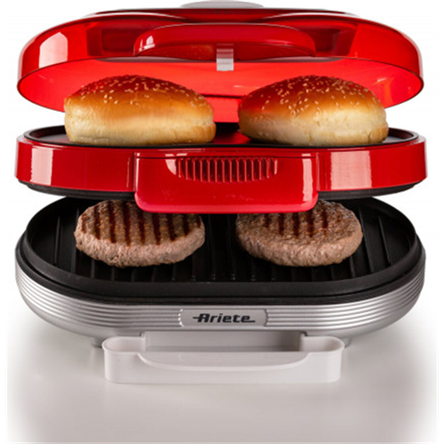 Hamburger Maker Ariete Party Time (red/white, 1200 W, 50s style)
