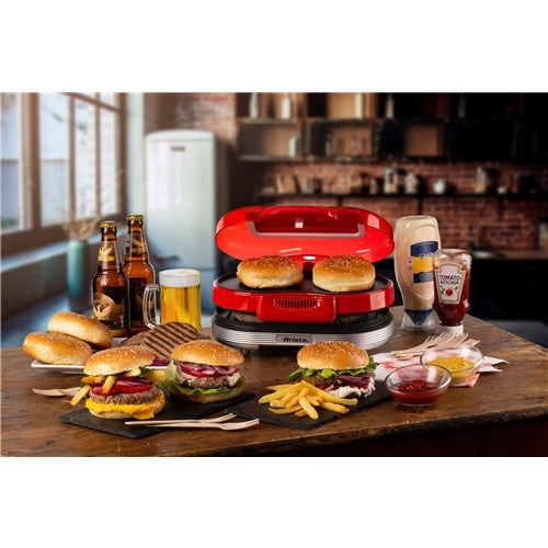 Hamburger Maker Ariete Party Time (red/white, 1200 W, 50s style)