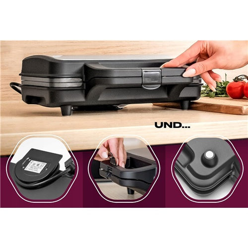 Aparat za sendviče ProfiiCook PC-ST 1092, nerjaveče jeklo/črna