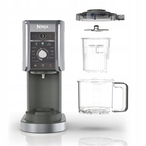 Ninja CREAMi Deluxe NC502EU Ice Cream Maker (Black/Silver, 2100 ml Ice Cream, 800 W)