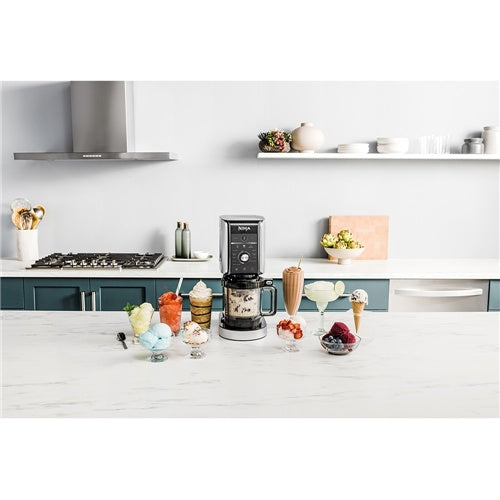 Ninja CREAMi Deluxe NC502EU Ice Cream Maker (Black/Silver, 2100 ml Ice Cream, 800 W)