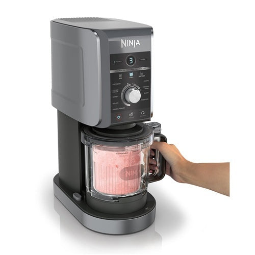 Ninja CREAMi Deluxe NC502EU Ice Cream Maker (Black/Silver, 2100 ml Ice Cream, 800 W)