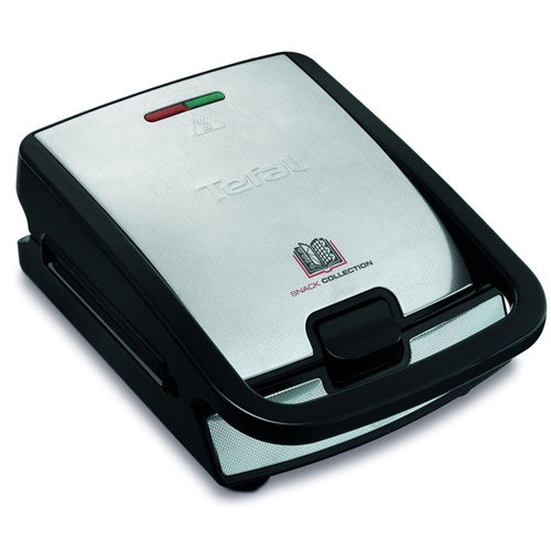 Aparat za vaflje Tefal Snack Collection SW852D, 700 W, z 2 kompletoma plošč, srebrna/črna