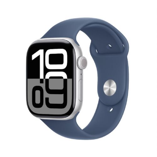 Pametna ura APPLE WATCH SERIES 10 (GPS) 46MM ALUMINUM CASE WITH DENIM SPORT BAND - M/L - SILVER