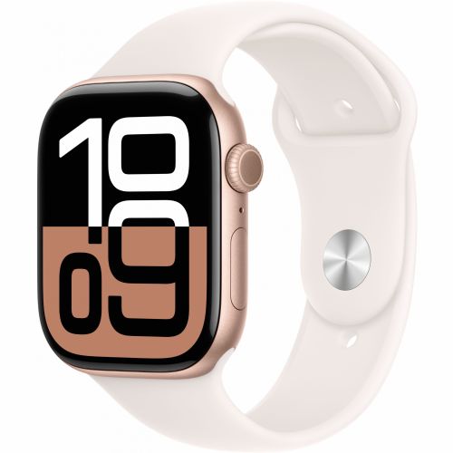 APPLE Watch Series 10 GPS + Cellular 46 mm aluminijasto ohišje iz rožnatega zlata s športnim trakom Light Blush - M/L