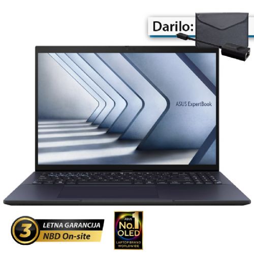 Prenosnik Asus ExpertBook B9 Intel Ultra 5-120U/16GB/SSD 1TB NVMe/35,56 cm (14") WQXGA OLED/Win11Pro, črn (B9403CVAR-WB53D0X)