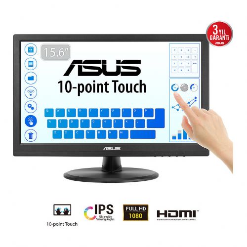 Monitor Asus VT169HE 39,6 cm (15.6") FHD IPS HDMI/USB na dotik informacijski / interaktivni monitor (90LM09V1-B01170) 9821231868