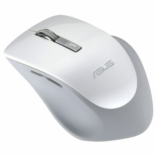 Brezžična miška Asus WT425, 1600 DPI, ergonomska oblika, tiho klikanje, USB sprejemnik, bele barve