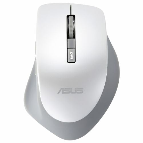Brezžična miška Asus WT425, 1600 DPI, ergonomska oblika, tiho klikanje, USB sprejemnik, bele barve