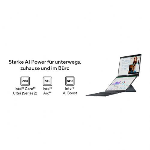 Prenosni računalnik Asus Zenbook Duo UX8406CA-PZ195X Intel Core Ultra 9, 32GB RAM, 2TB SSD, 14" WQXGA+ OLED Touch,DE, Windows 11 Pro